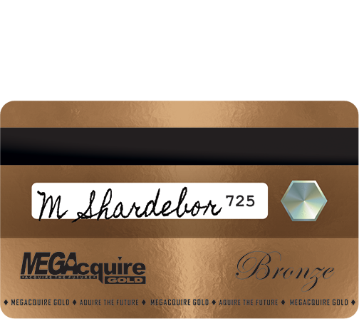 Back of MEGAcquire GOLD 5M Bronze Debit Card